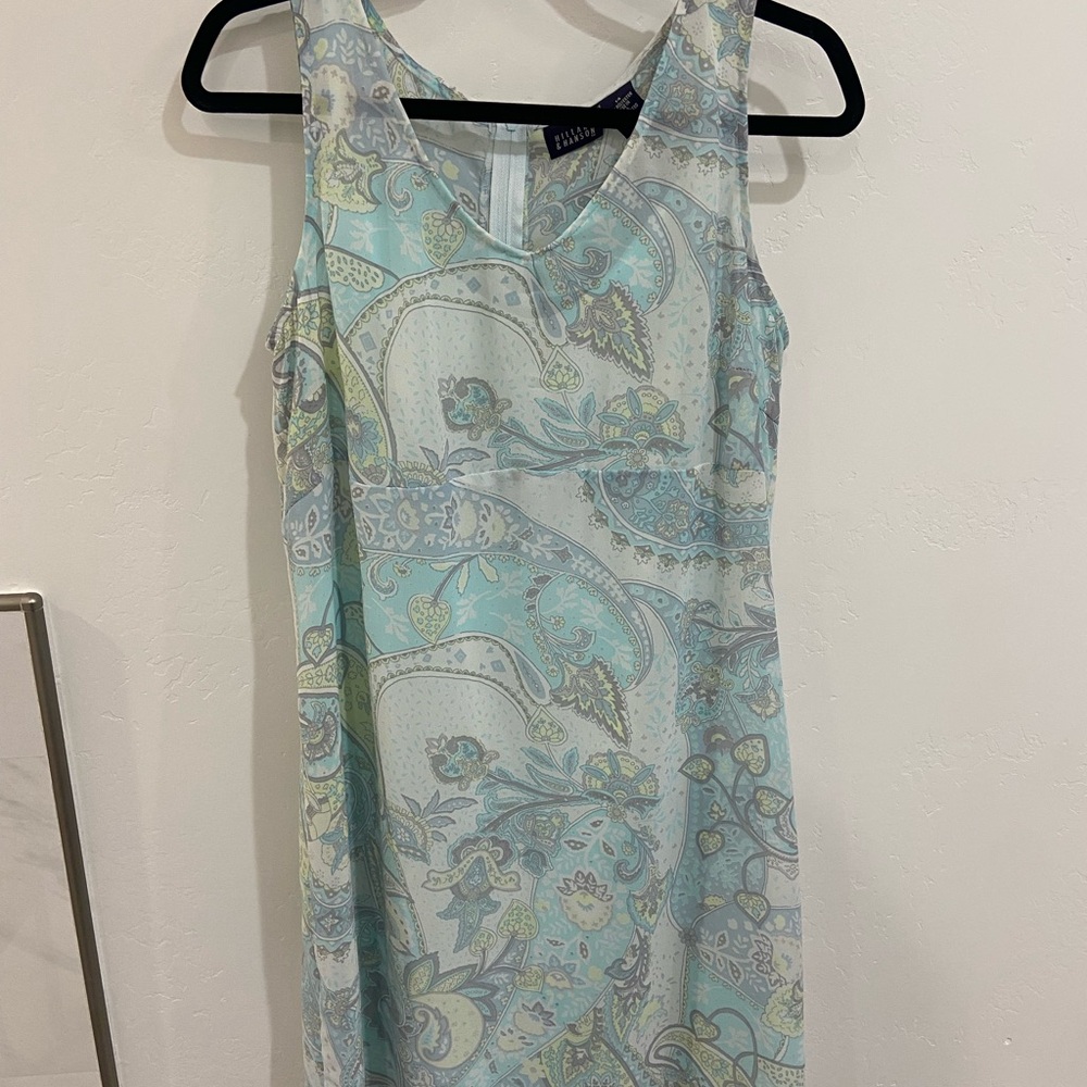 Hillard & Hanson Blue and Green Paisley Dress